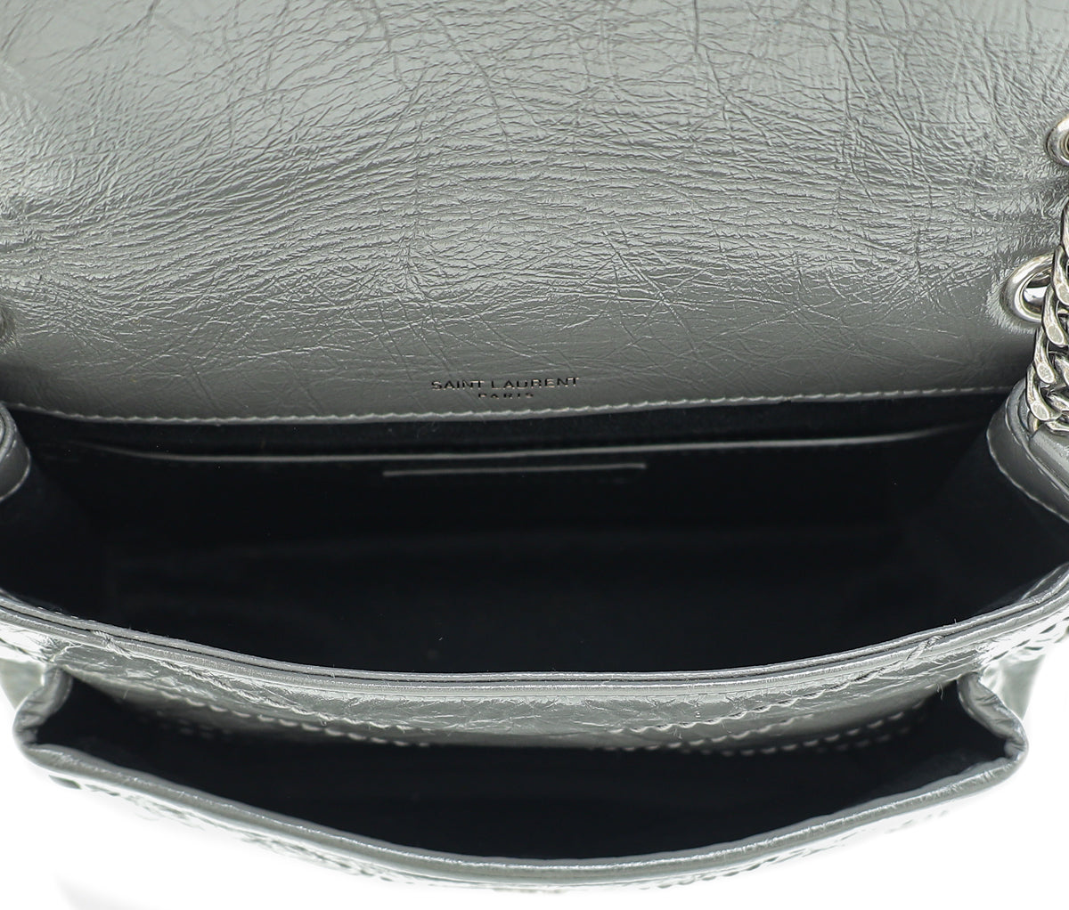 YSL Grey Niki Baby Shoulder Bag