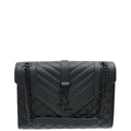 YSL So Black Mix Quilted Envelope Medium Shoulder Bag