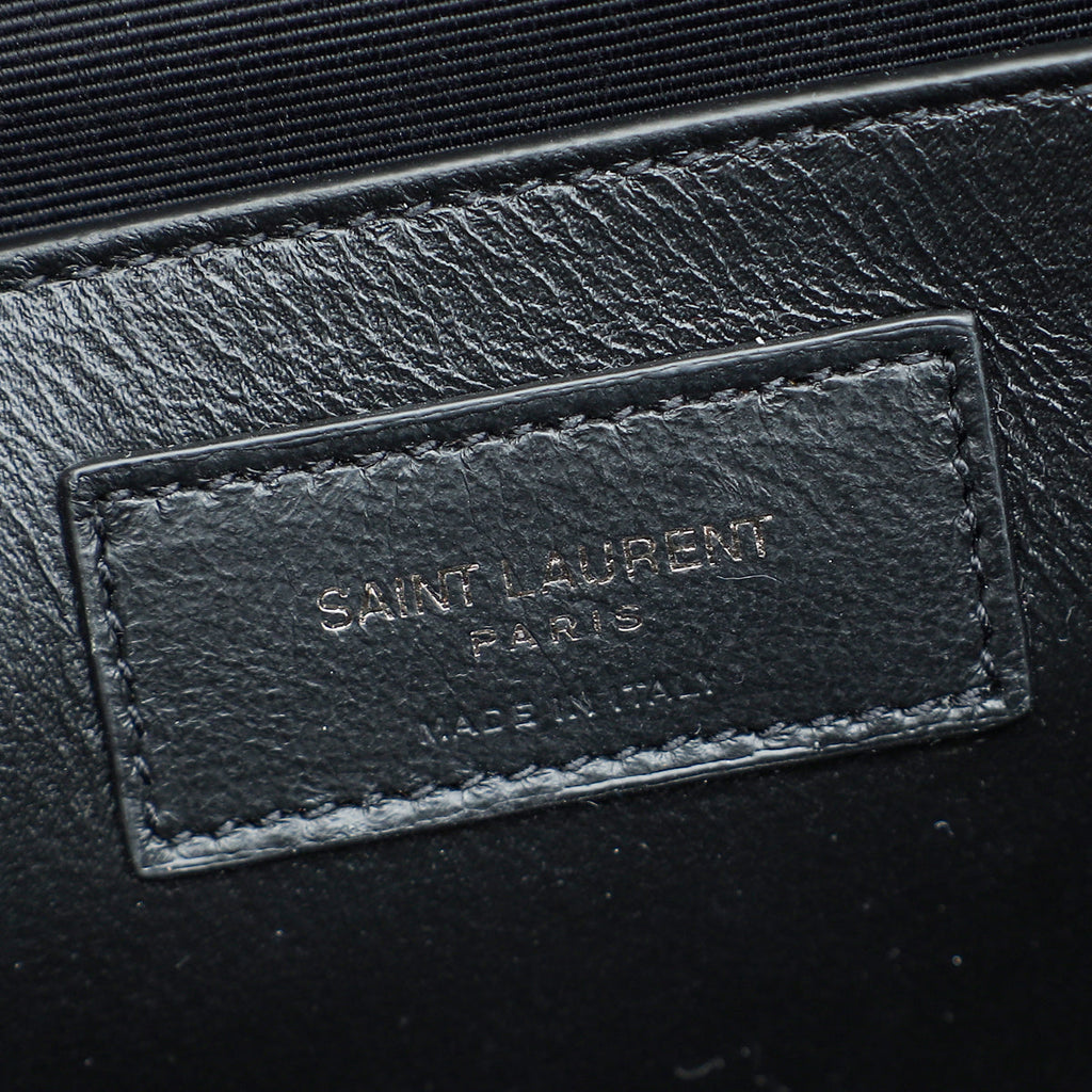 YSL So Black Mix Quilted Envelope Medium Shoulder Bag