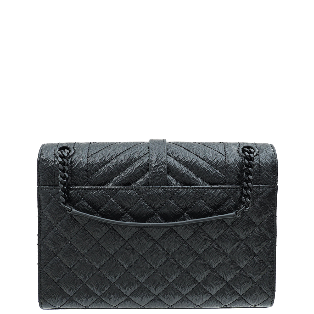 YSL So Black Mix Quilted Envelope Medium Shoulder Bag
