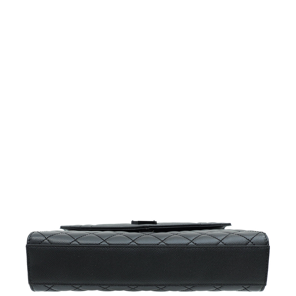 YSL So Black Mix Quilted Envelope Medium Shoulder Bag