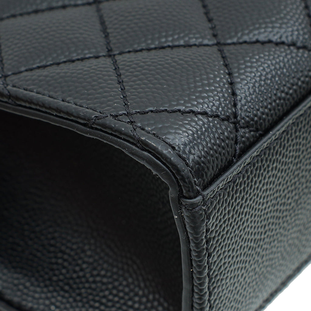 YSL So Black Mix Quilted Envelope Medium Shoulder Bag