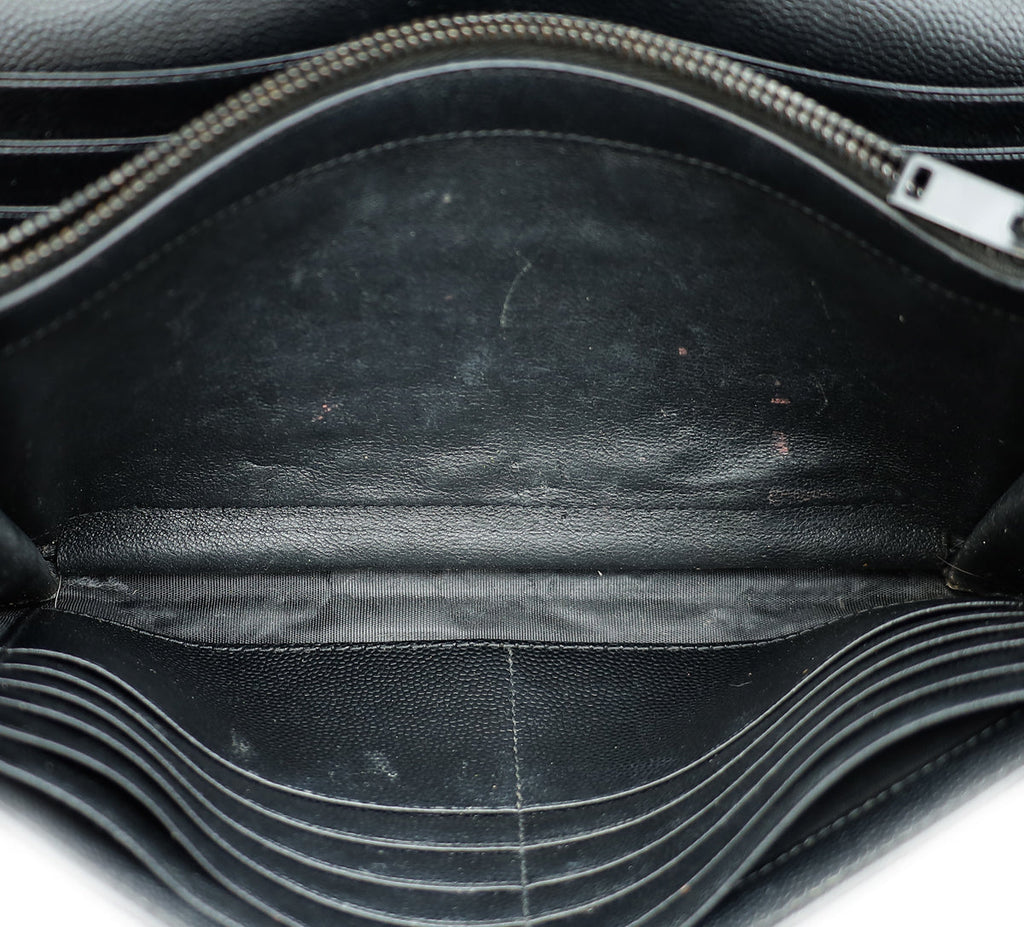 YSL Black Cassandre Classic Wallet On Chain