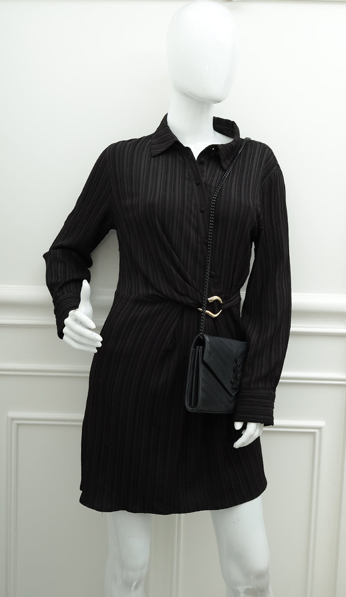 YSL Black Cassandre Classic Wallet On Chain