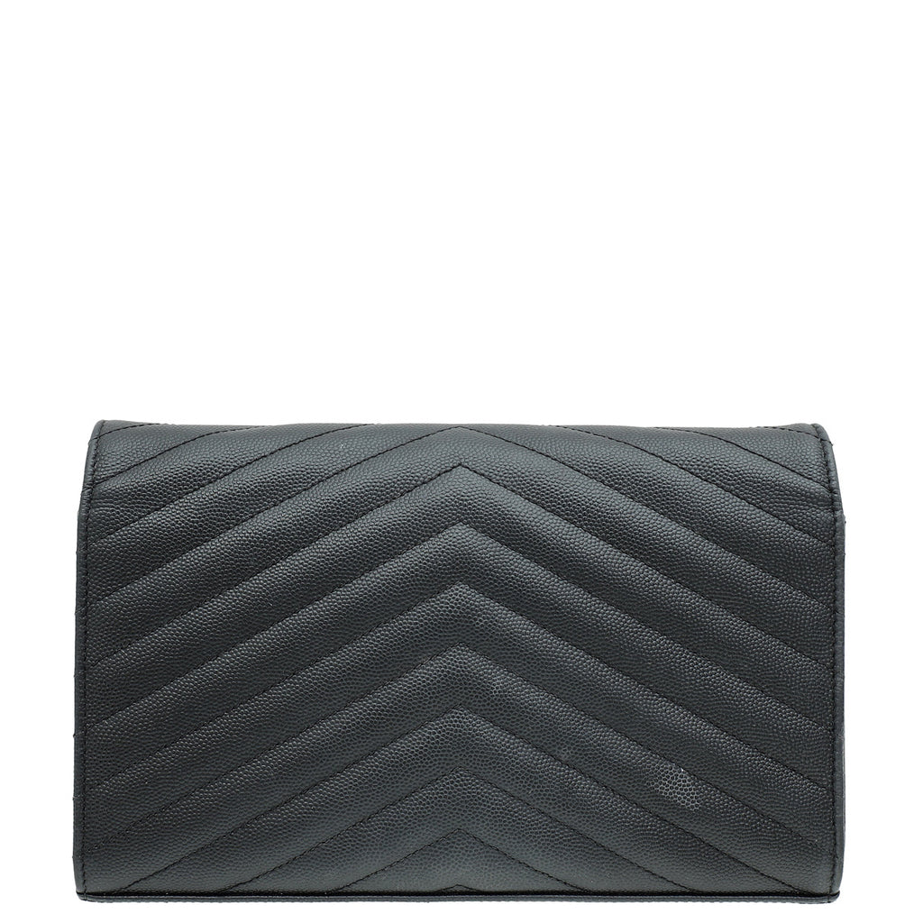 YSL Black Cassandre Classic Wallet On Chain