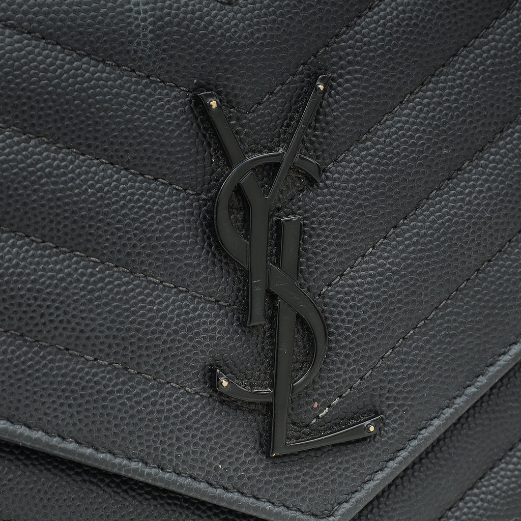 YSL Black Cassandre Classic Wallet On Chain