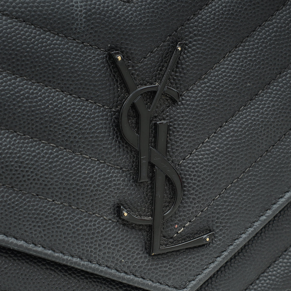 YSL Black Cassandre Classic Wallet On Chain
