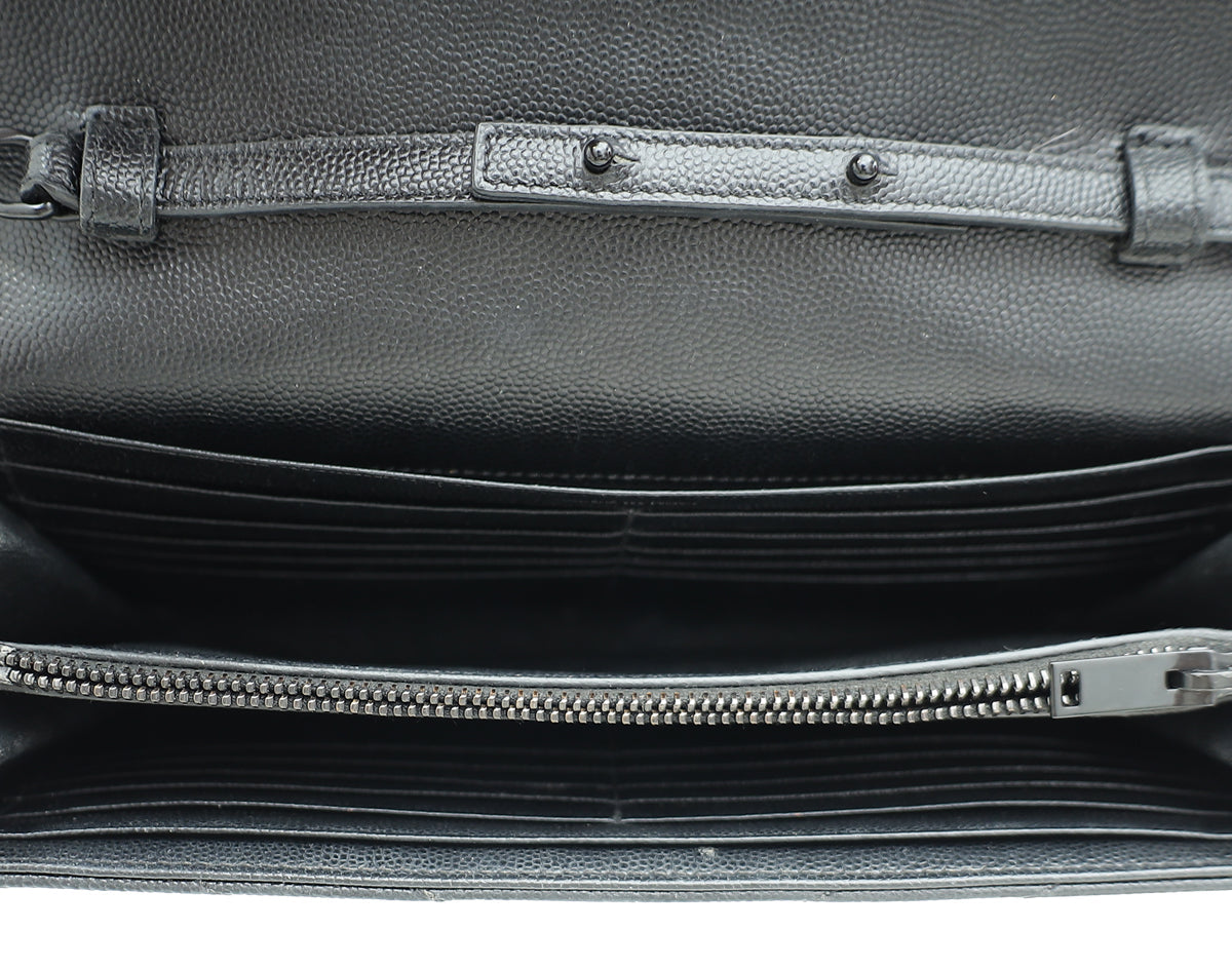 YSL Black Cassandre Classic Wallet On Chain