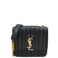 YSL Black Vicky Medium Flap Shoulder Bag