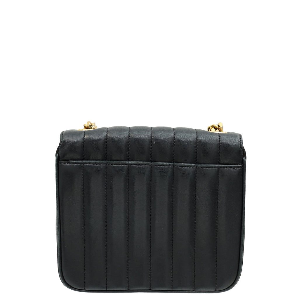 YSL Black Vicky Medium Flap Shoulder Bag