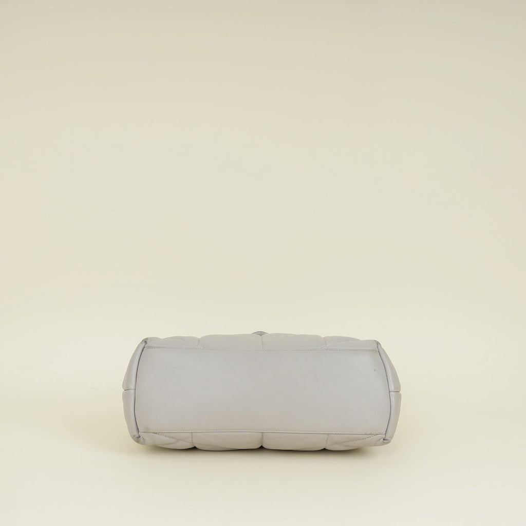 YSL Grey Loulou Puffer Large Flap Chain Bag