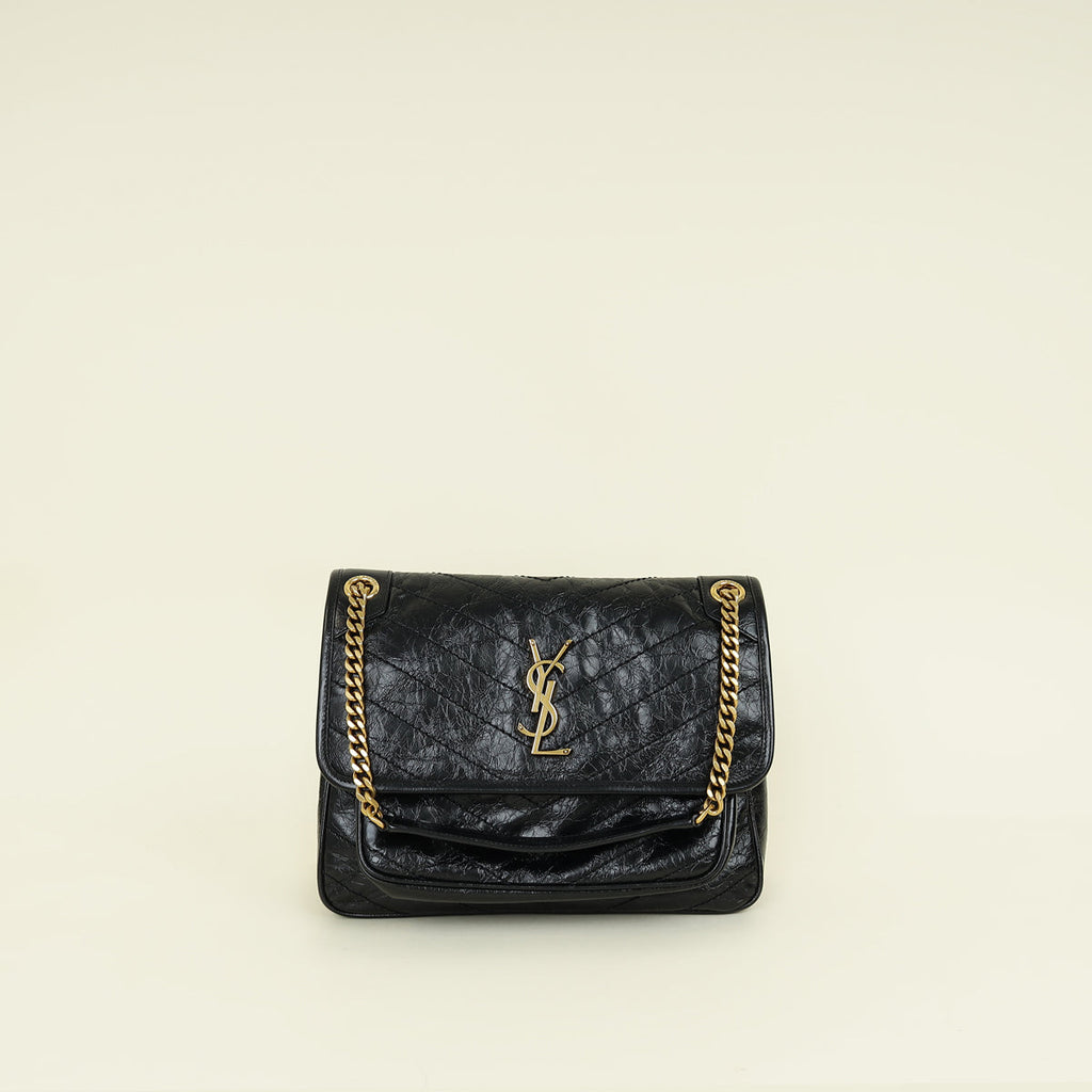 YSL Black Niki Vintage Medium Shoulder Bag