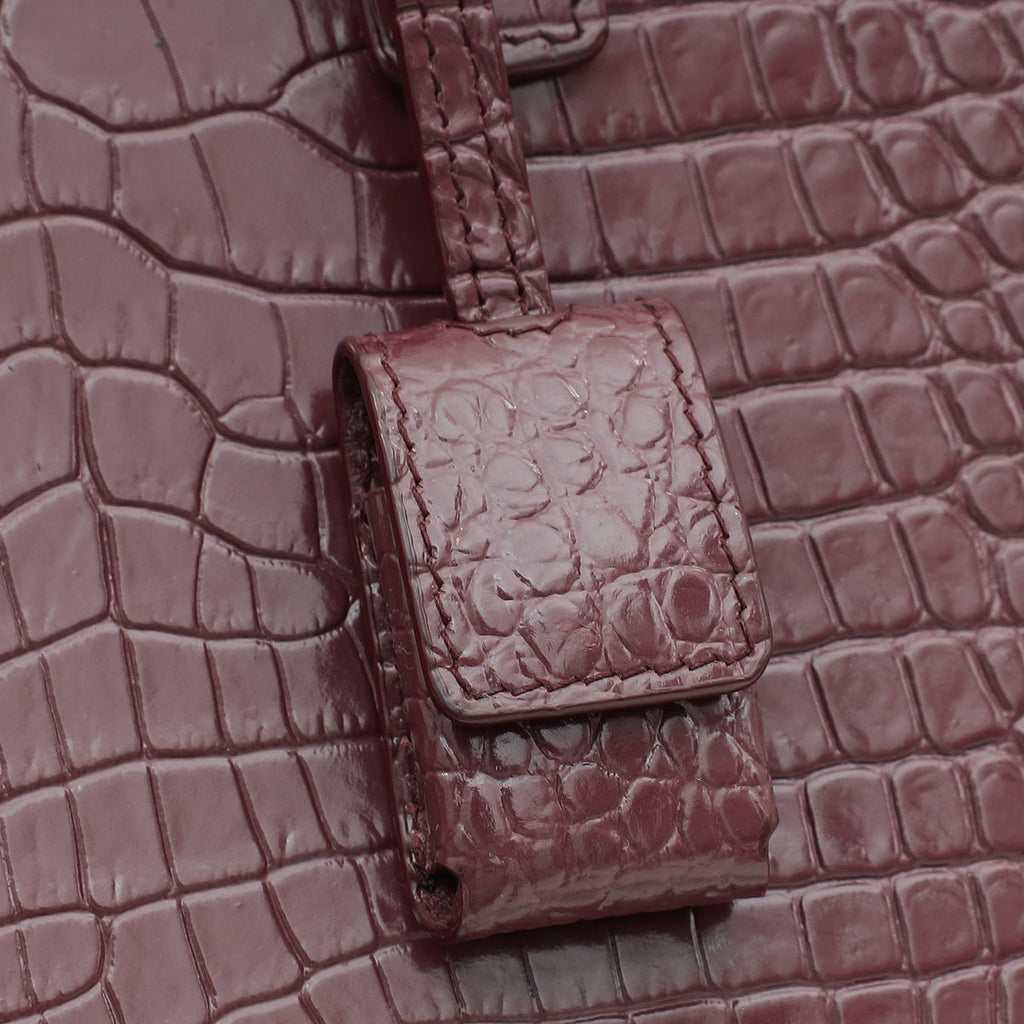 YSL Rouge Legion Croco Embossed Nano Sac De Jour