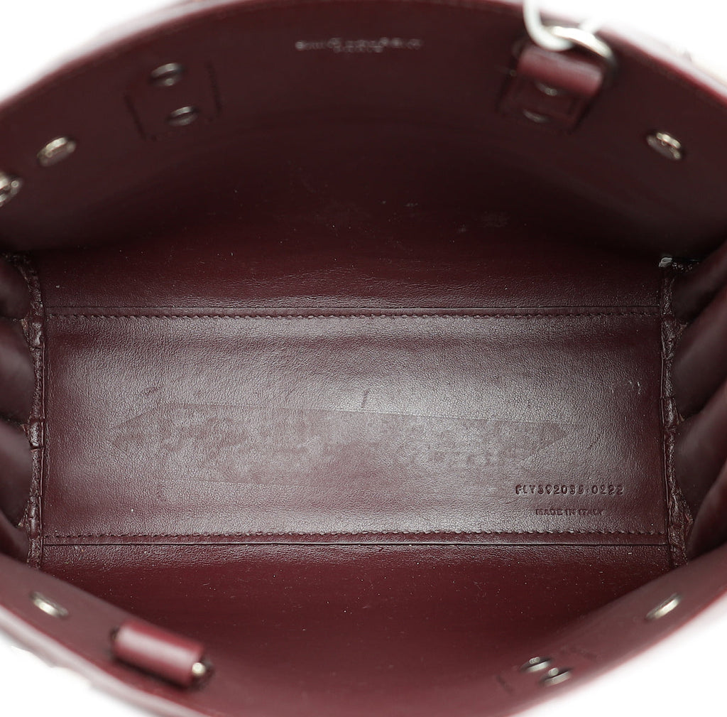 YSL Rouge Legion Croco Embossed Nano Sac De Jour