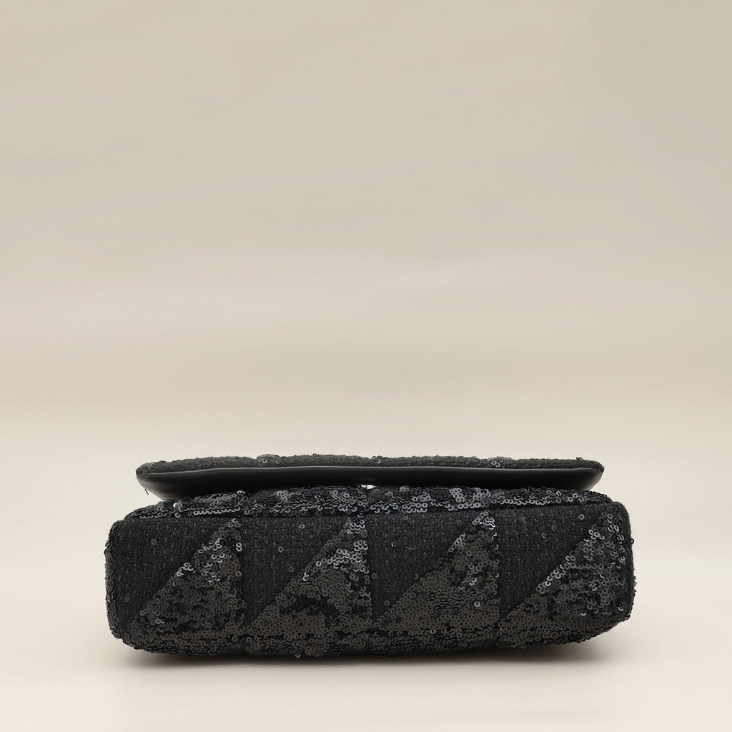 YSL Black Jamie Sequin-Embellished Shoulder Bag