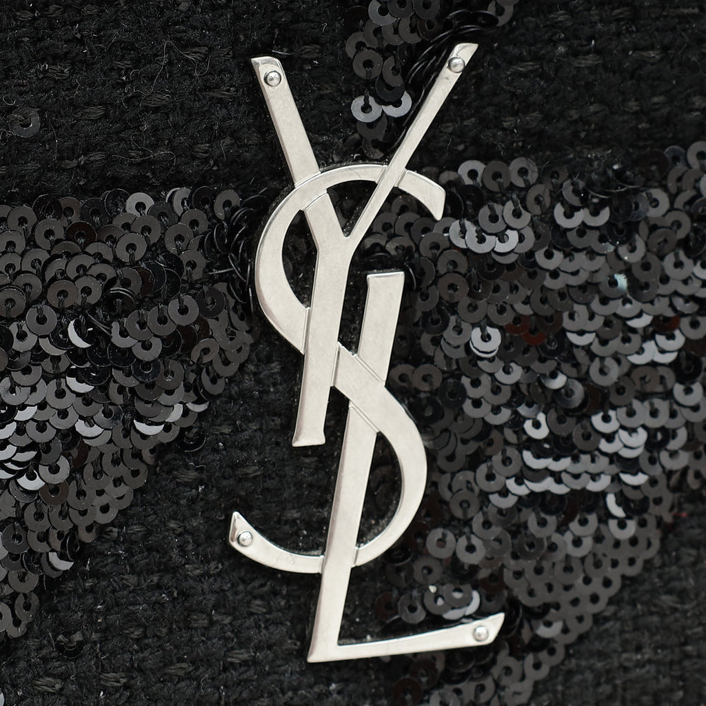 YSL Black Jamie Sequin-Embellished Shoulder Bag