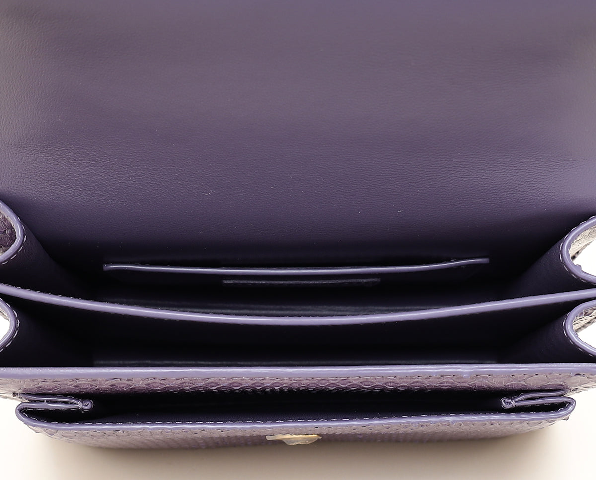 YSL Purple Python Sunset Small Shoulder Bag