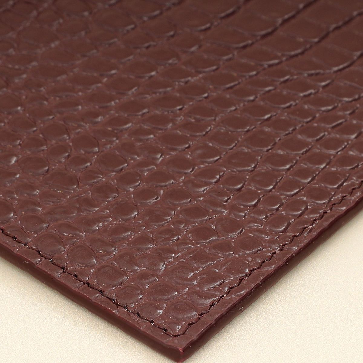 YSL Burgundy Crocodile Embossed Uptown Pouch