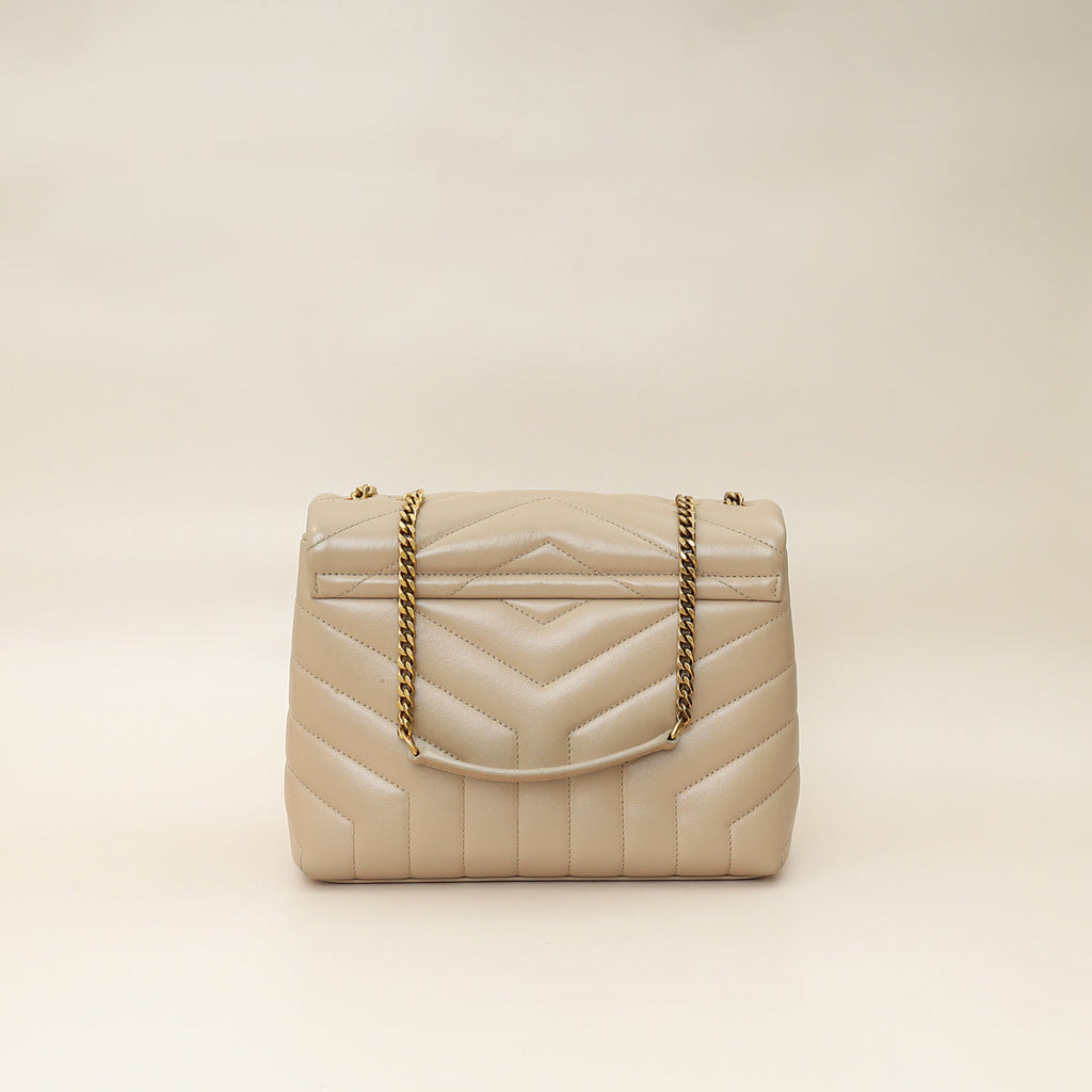 YSL Beige Loulou Small Flap Shoulder Bag