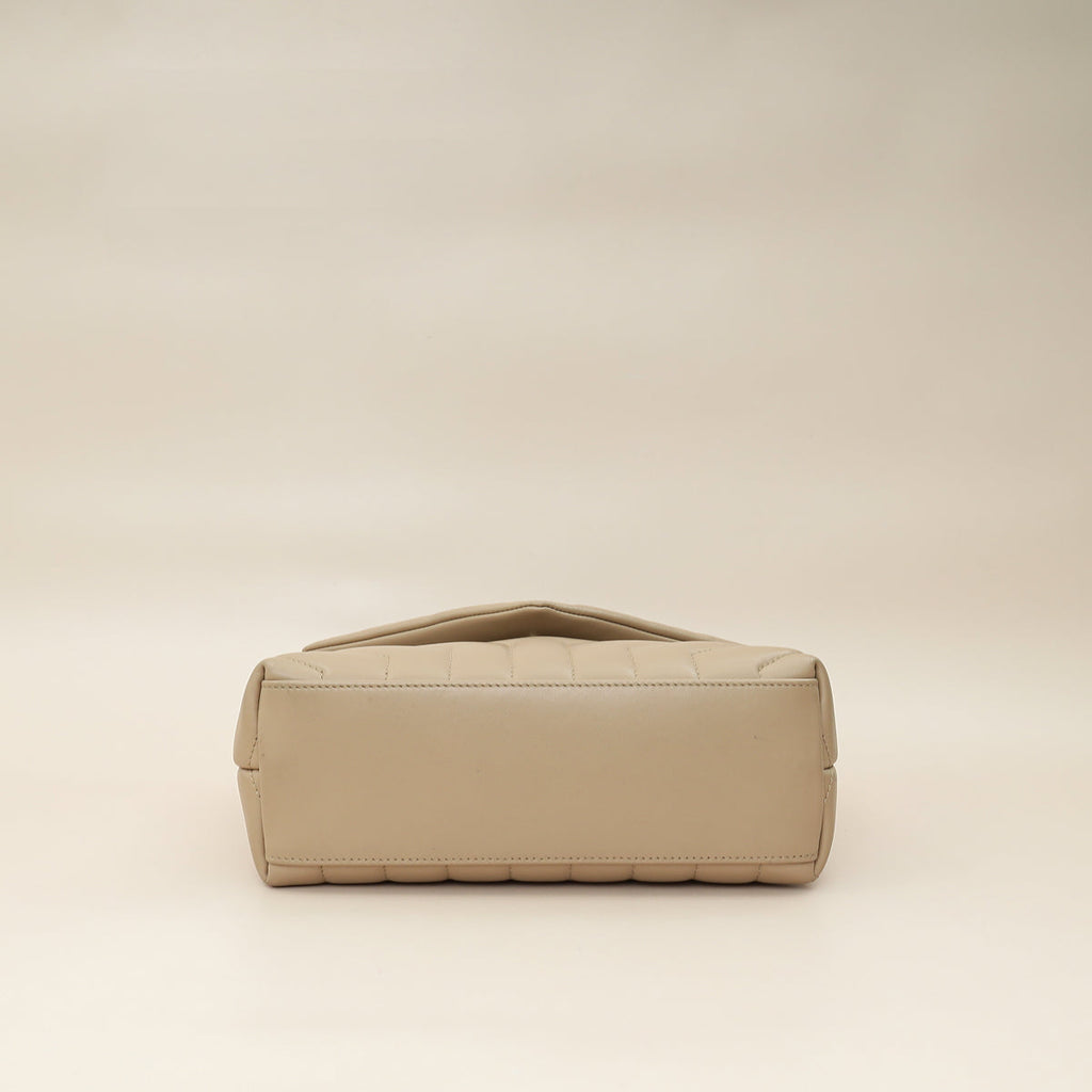 YSL Beige Loulou Small Flap Shoulder Bag