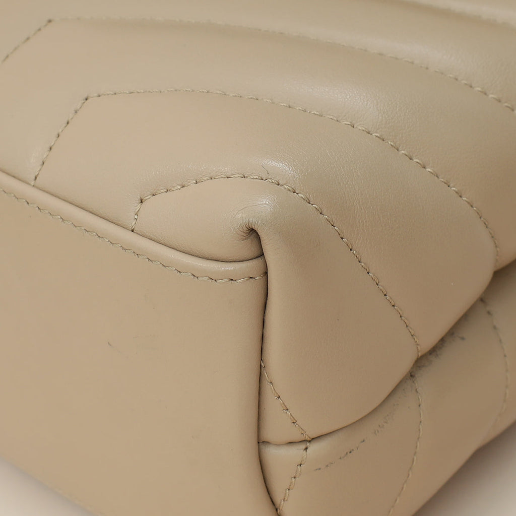 YSL Beige Loulou Small Flap Shoulder Bag