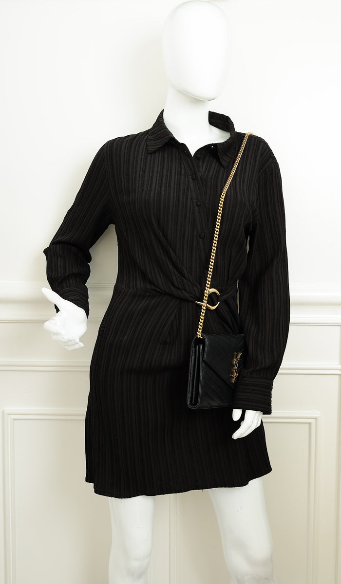 YSL Black Classic Cassandre Chain Wallet