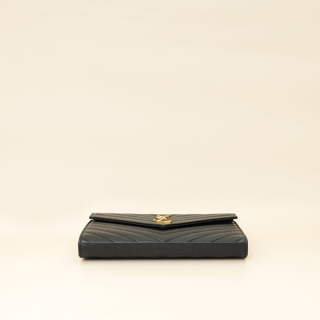 YSL Black Classic Cassandre Chain Wallet