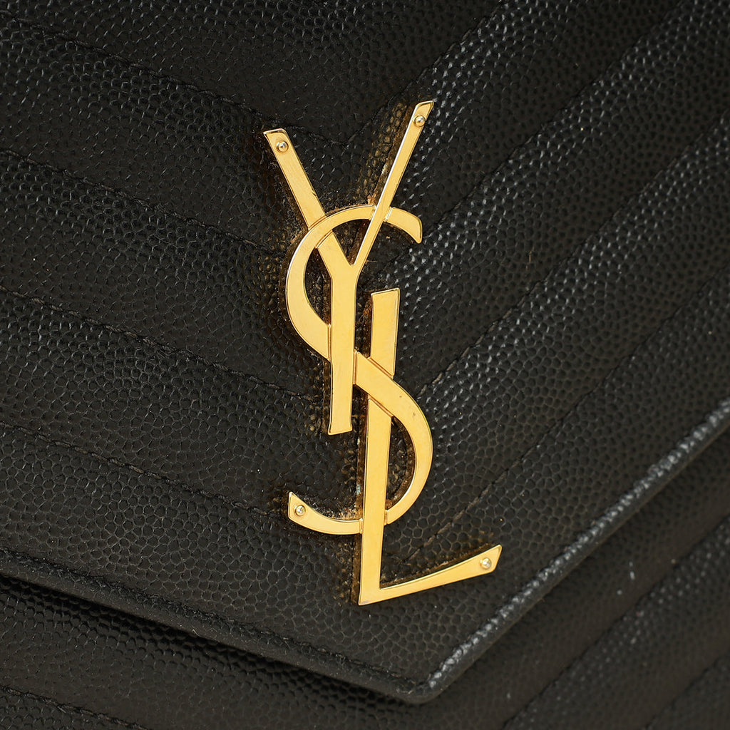 YSL Black Classic Cassandre Chain Wallet