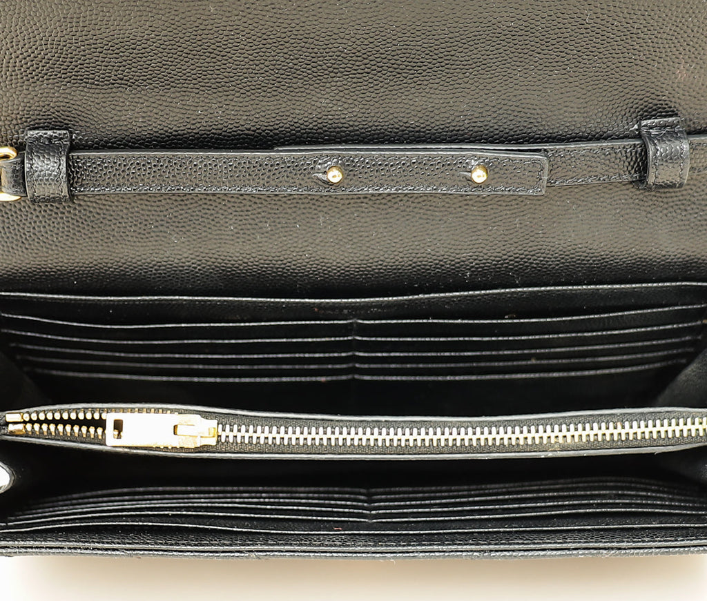 YSL Black Classic Cassandre Chain Wallet