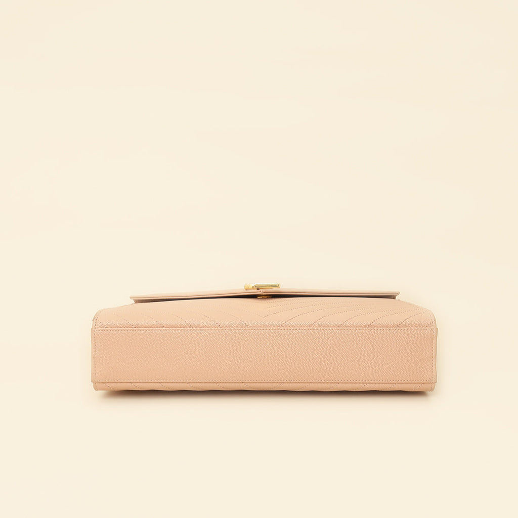 YSL Light Pink Monogram Satchel Flap Large Bag