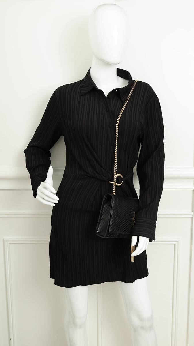 YSL Black Python Tassel Kate Medium Shoulder Bag