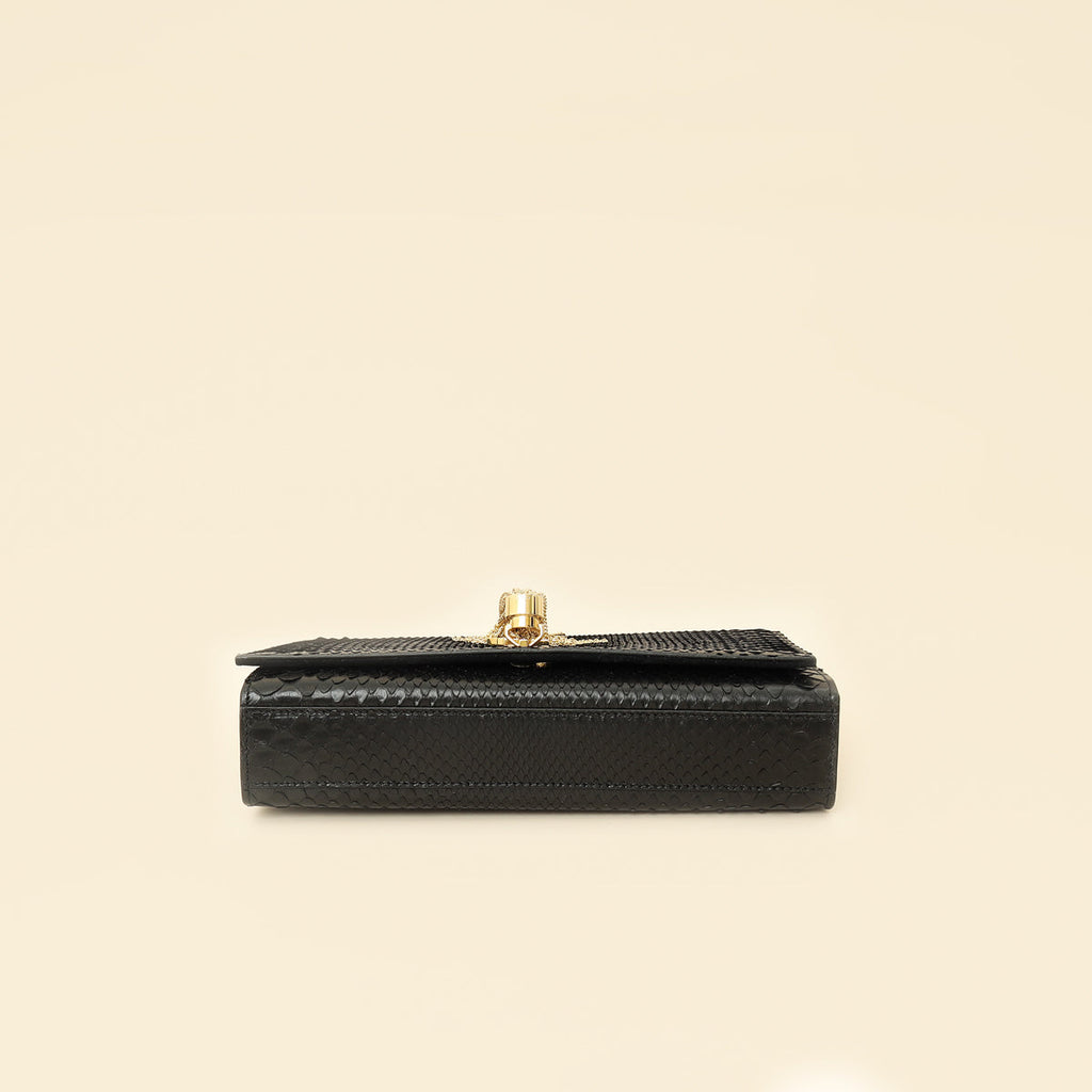 YSL Black Python Tassel Kate Medium Shoulder Bag