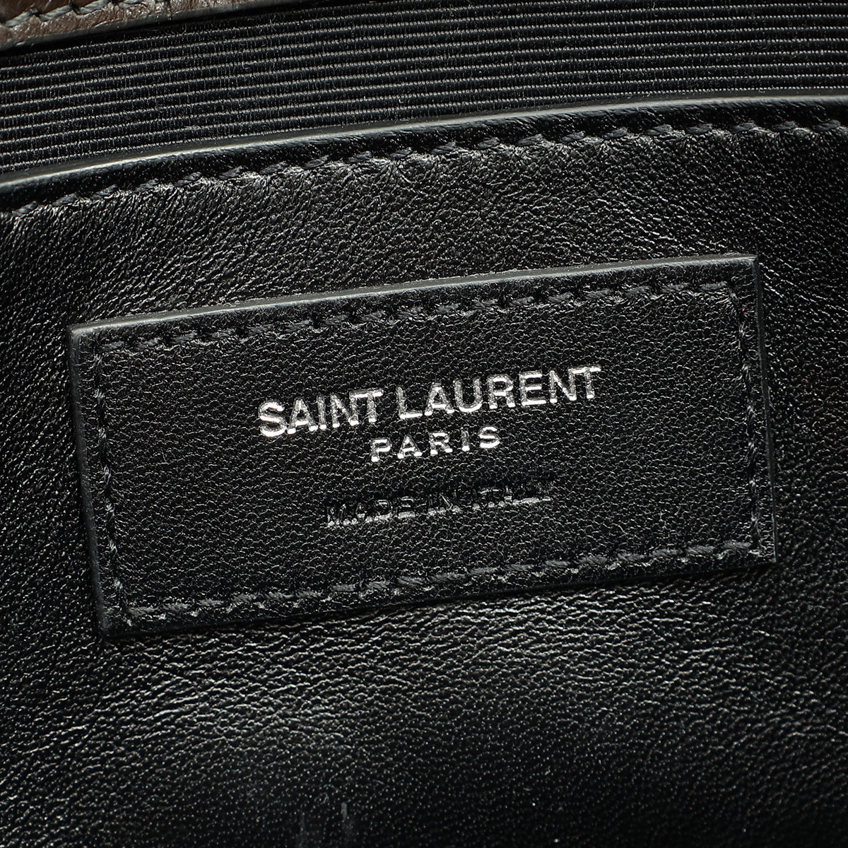 YSL Brown Croco Embossed Tassel Kate Bag