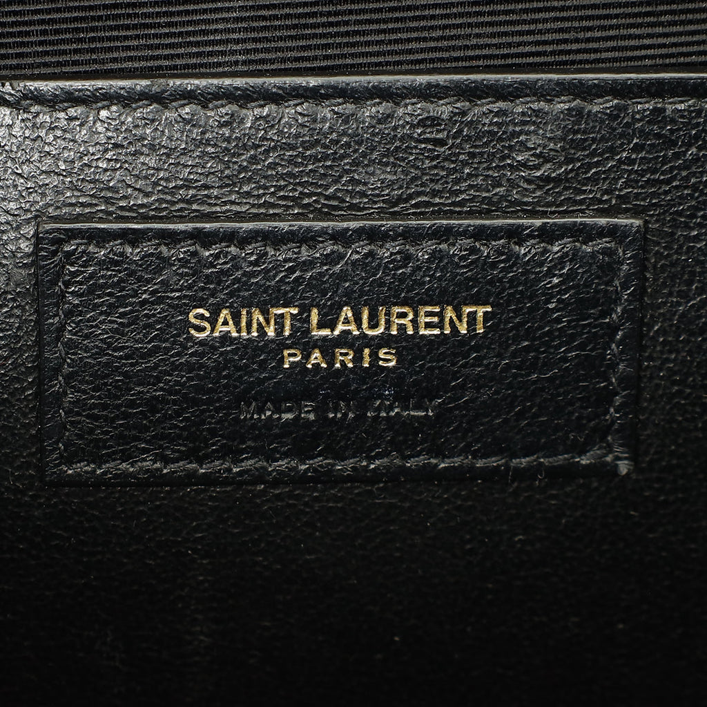 YSL Burgundy Mix Quilted Envelope Medium Flap Bag