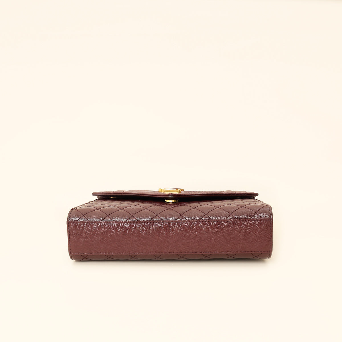 YSL Burgundy Mix Quilted Envelope Medium Flap Bag