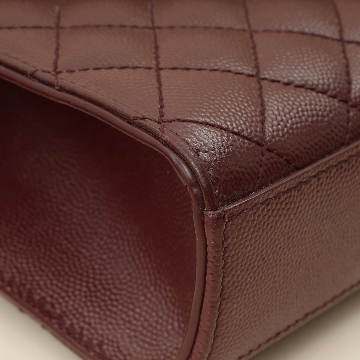 YSL Burgundy Mix Quilted Envelope Medium Flap Bag
