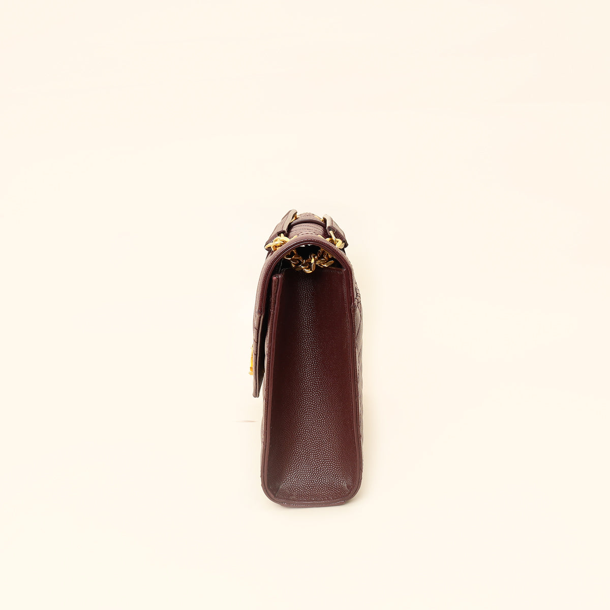 YSL Burgundy Mix Quilted Envelope Medium Flap Bag