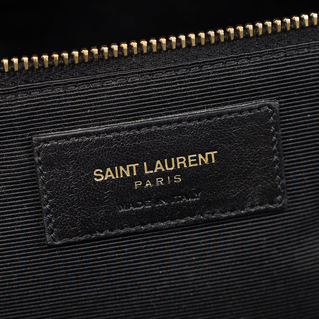 YSL Black Monogram Chevron Large Shopper Bag