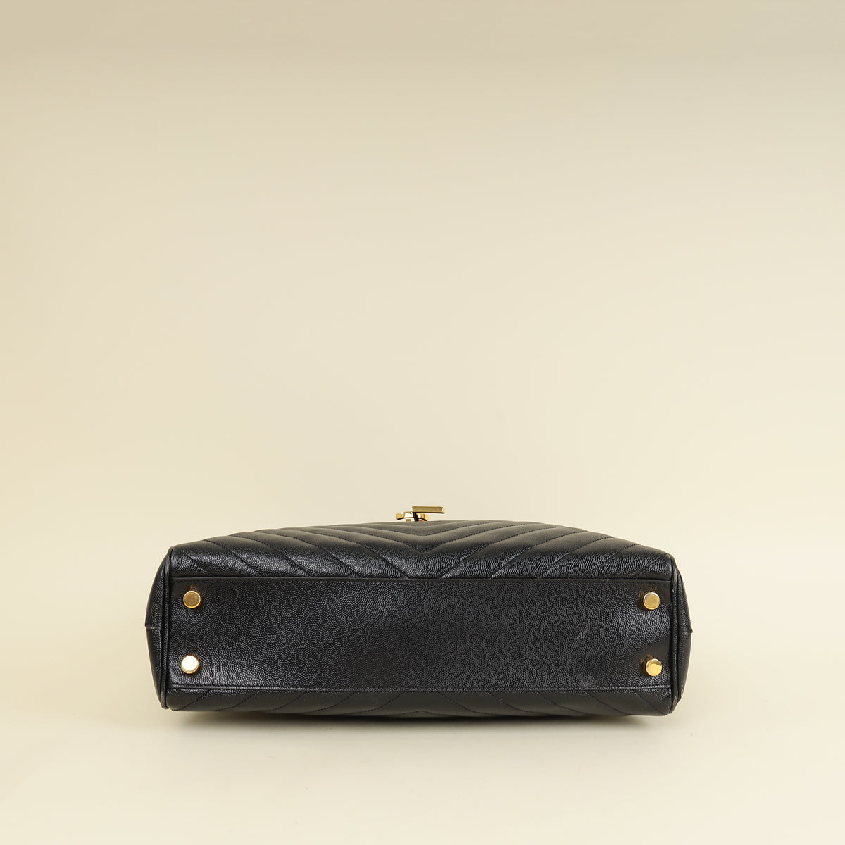 YSL Black Monogram Chevron Large Shopper Bag