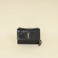 YSL Black Sunset Flap Medium Shoulder Bag