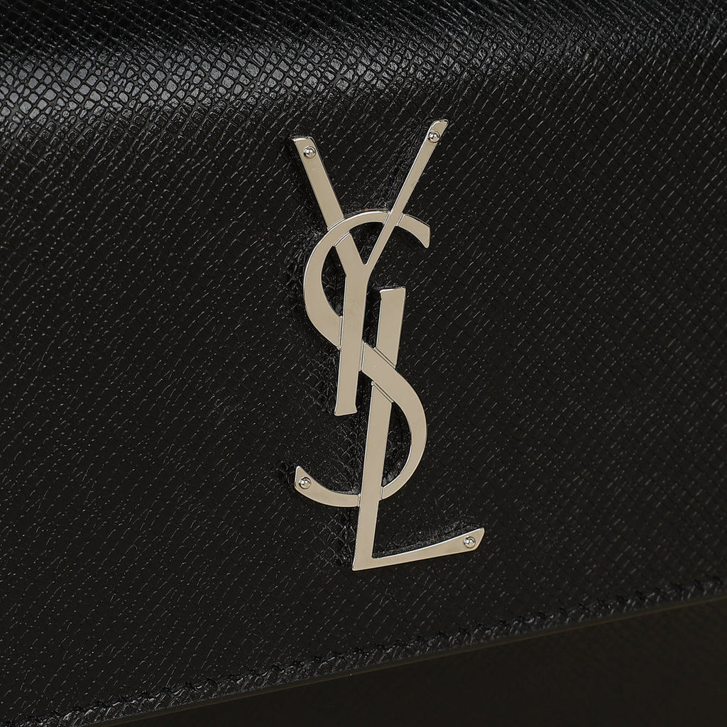 YSL Black Sunset Flap Medium Shoulder Bag