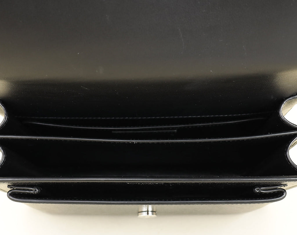 YSL Black Sunset Flap Medium Shoulder Bag