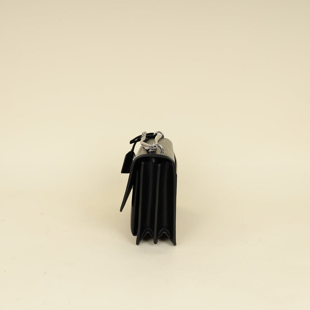 YSL Black Sunset Flap Medium Shoulder Bag