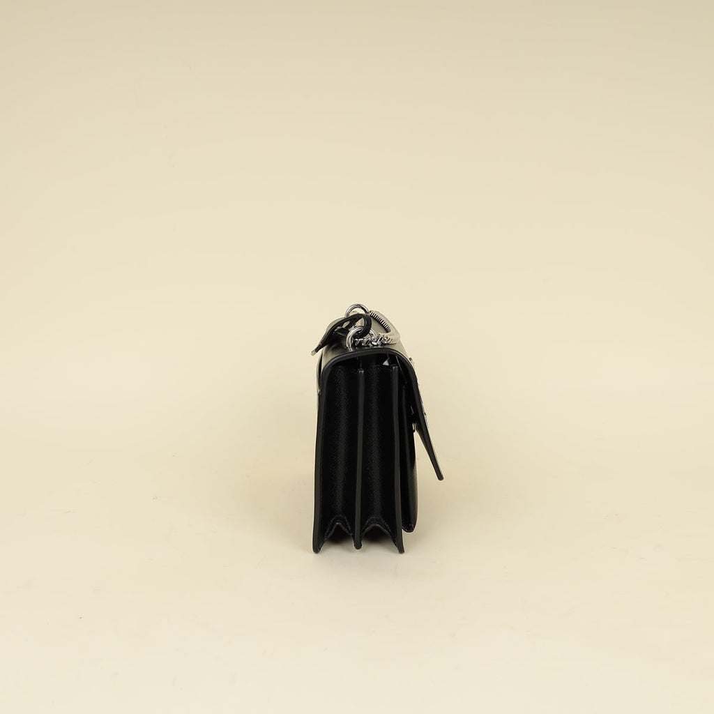 YSL Black Sunset Flap Medium Shoulder Bag