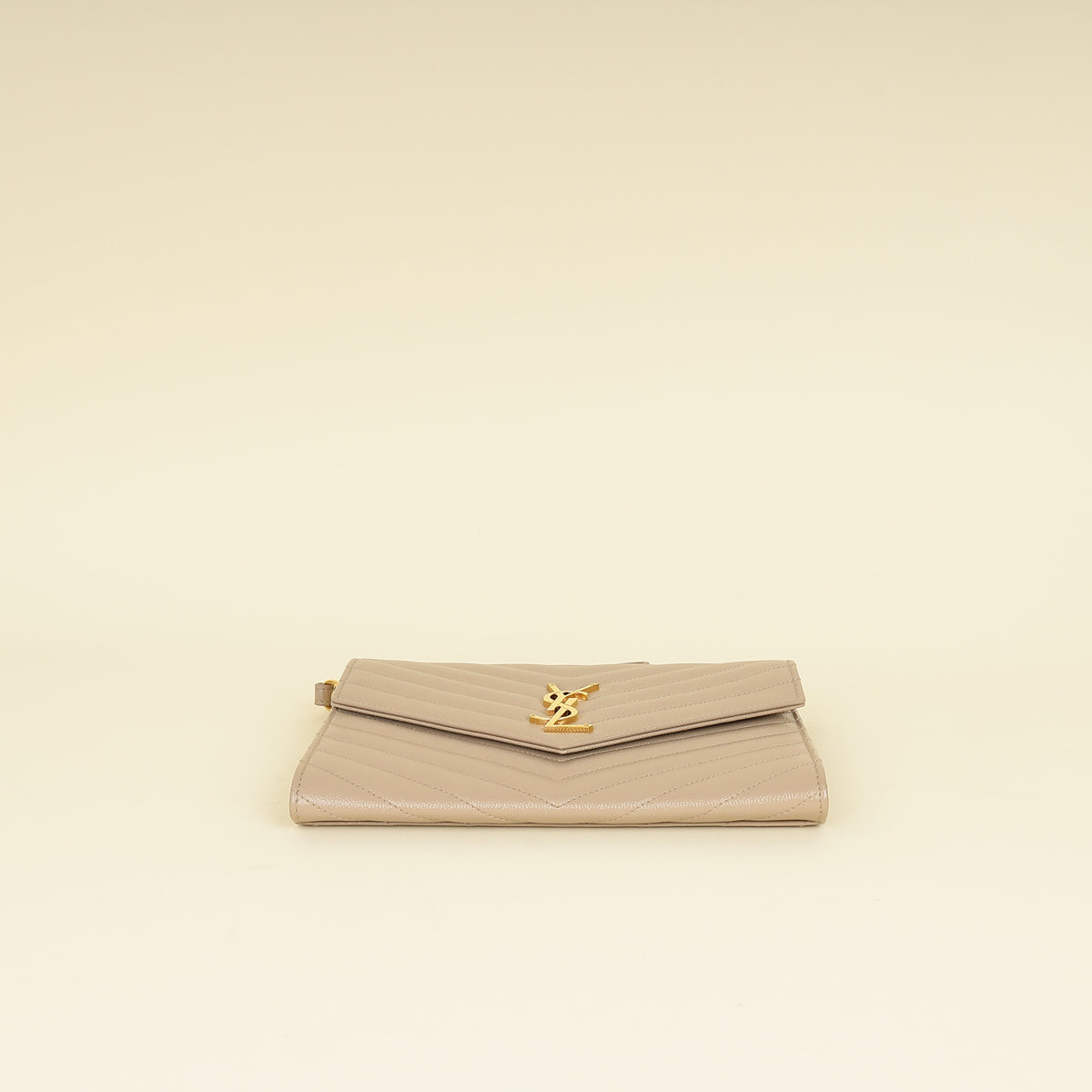 YSL Beige Cassandre Matelasse Flap Pouch
