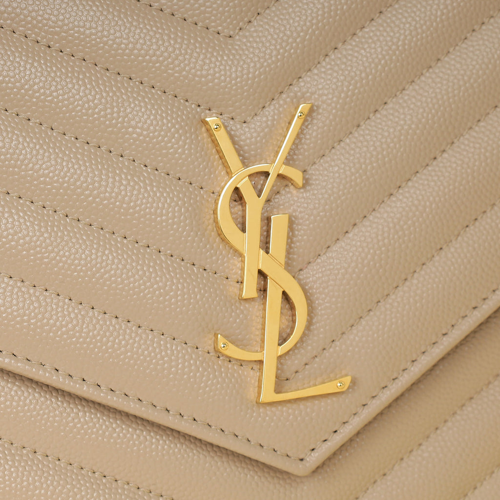 YSL Beige Cassandre Matelasse Flap Pouch