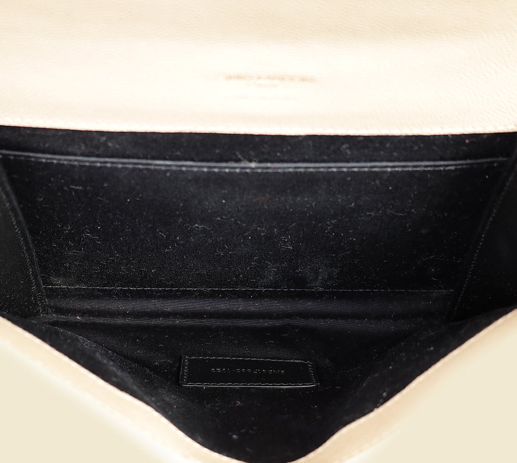 YSL Beige Cassandre Matelasse Flap Pouch