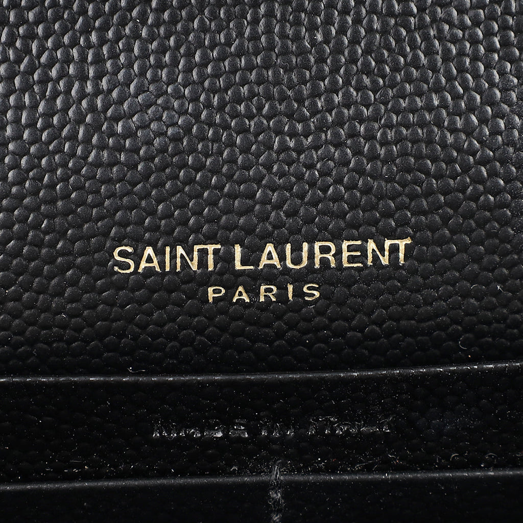 YSL Black Chevron Cassandre Chain Wallet