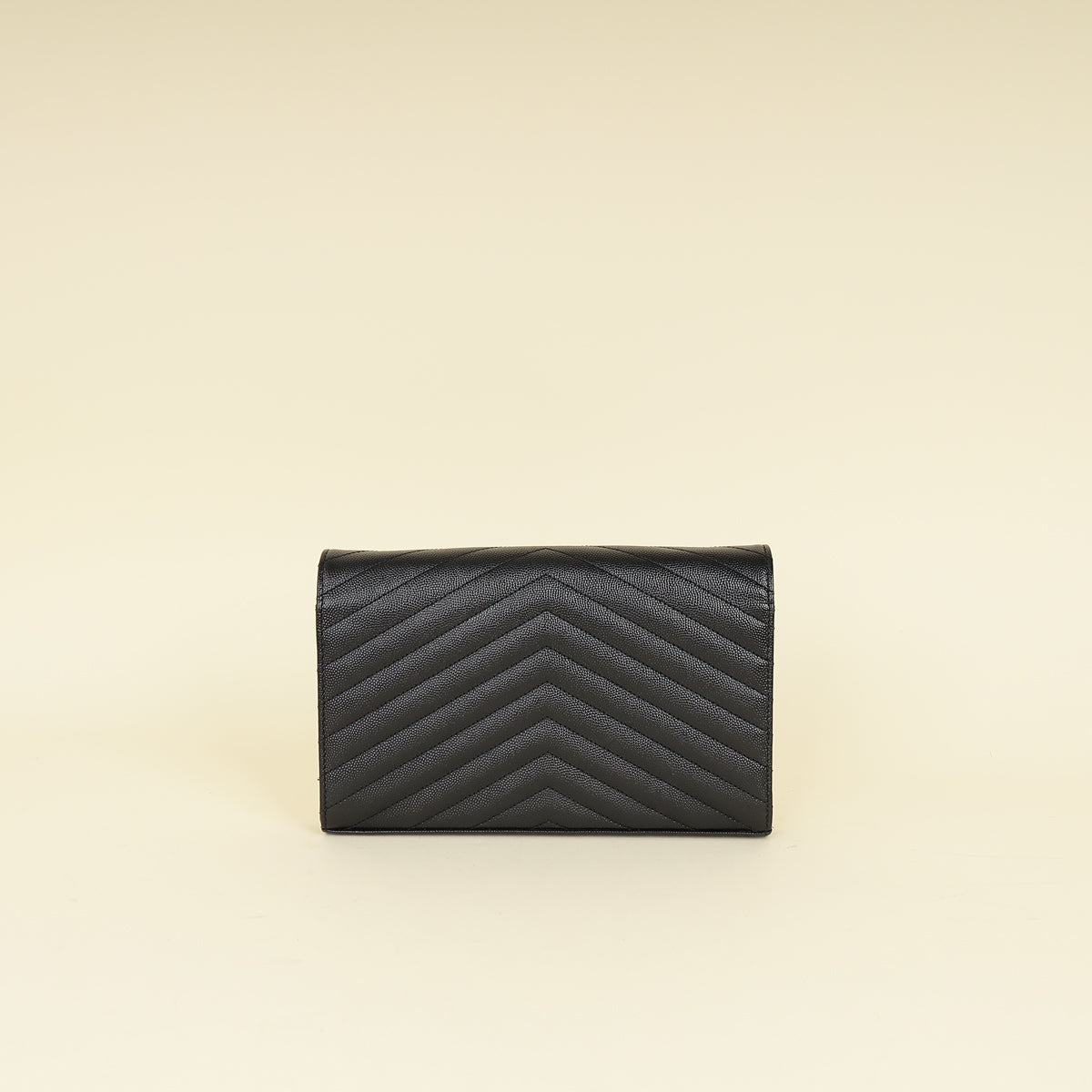 YSL Black Chevron Cassandre Chain Wallet