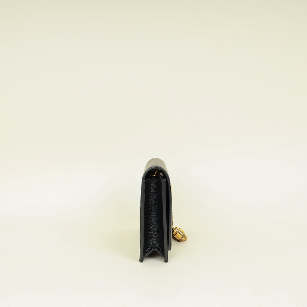 YSL Black Kate Tassel Chain Wallet